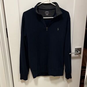 Polo Ralph Lauren Men's Dark Blue quarter Zip-Up Sweater